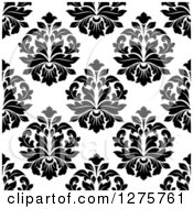 Poster, Art Print Of Seamless Pattern Background Of Black And White Damask 5