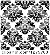 Poster, Art Print Of Seamless Pattern Background Of Black And White Damask