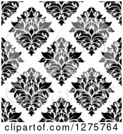 Poster, Art Print Of Seamless Pattern Background Of Black And White Damask 2