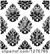 Poster, Art Print Of Seamless Pattern Background Of Black And White Damask 3