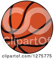 Clipart Of A Black And Orange Basketball Royalty Free Vector Illustration
