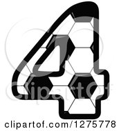 Clipart Of A Soccer Ball Number Four Royalty Free Vector Illustration