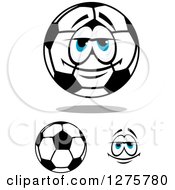 Poster, Art Print Of Blue Eyed Soccer Ball Character And Face