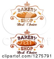 Clipart Of Bakery Shop Designs With Bread Wheat And Stars Royalty Free Vector Illustration