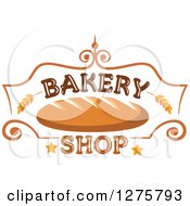 Clipart Of A Bakery Shop Design With Bread Wheat And Stars 2 Royalty Free Vector Illustration
