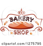 Clipart Of A Bakery Shop Design With Bread Wheat And Stars 4 Royalty Free Vector Illustration
