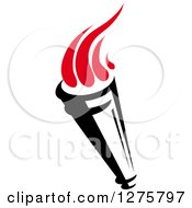 Clipart Of A Black Torch With Red Flames 16 Royalty Free Vector Illustration