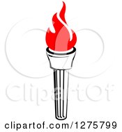 Clipart Of A Black Torch With Red Flames 18 Royalty Free Vector Illustration