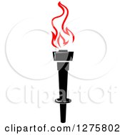 Clipart Of A Black Torch With Red Flames 15 Royalty Free Vector Illustration