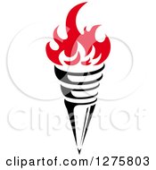 Clipart Of A Black Torch With Red Flames 13 Royalty Free Vector Illustration