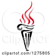Clipart Of A Black Torch With Red Flames 11 Royalty Free Vector Illustration