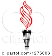 Clipart Of A Black Torch With Red Flames 20 Royalty Free Vector Illustration