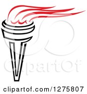 Clipart Of A Black Torch With Red Flames 12 Royalty Free Vector Illustration