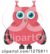 Poster, Art Print Of Blue Eyed Pink And Black Owl