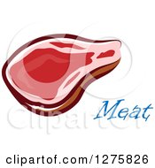 Poster, Art Print Of Beef Steak Over Meat Text