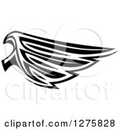 Clipart Of A Black And White Feathered Wing 11 Royalty Free Vector Illustration