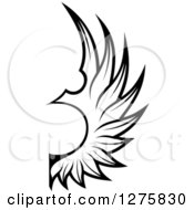 Clipart Of A Black And White Feathered Wing 14 Royalty Free Vector Illustration