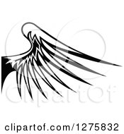 Clipart Of A Black And White Feathered Wing 16 Royalty Free Vector Illustration
