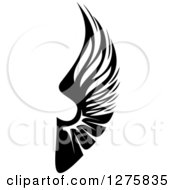 Clipart Of A Black And White Feathered Wing 19 Royalty Free Vector Illustration
