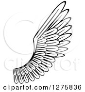 Clipart Of A Black And White Feathered Wing 20 Royalty Free Vector Illustration