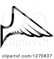 Clipart Of A Black And White Feathered Wing 21 Royalty Free Vector Illustration
