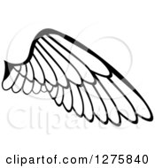 Clipart Of A Black And White Feathered Wing 12 Royalty Free Vector Illustration