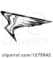 Clipart Of A Black And White Feathered Wing 13 Royalty Free Vector Illustration