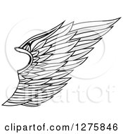 Clipart Of A Grayscale Feathered Wing 2 Royalty Free Vector Illustration