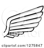 Clipart Of A Grayscale Wing Royalty Free Vector Illustration