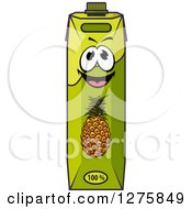 Clipart Of A Happy Pineapple Juice Carton Character Royalty Free Vector Illustration by Vector Tradition SM
