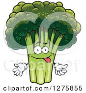 Clipart Of A Goofy Broccoli Character Royalty Free Vector Illustration