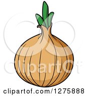 Clipart Of A Yellow Onion Royalty Free Vector Illustration