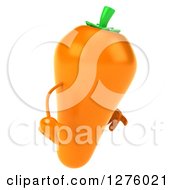 Clipart Of A 3d Carrot Character Facing Right And Pouting Royalty Free Illustration by Julos