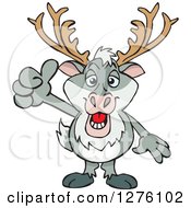 Poster, Art Print Of Happy Reindeer Holding A Thumb Up