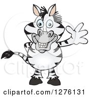 Clipart Of A Happy Zebra Waving Royalty Free Vector Illustration