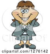 Clipart Of A Happy Hispanic Businesswoman Standing Royalty Free Vector Illustration