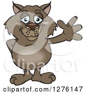 Clipart Of A Happy Wombat Waving Royalty Free Vector Illustration by Dennis Holmes Designs