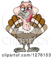 Clipart Of A Happy Turkey Bird Royalty Free Vector Illustration by Dennis Holmes Designs