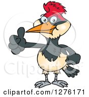 Clipart Of A Happy Woodpecker Holding A Thumb Up Royalty Free Vector Illustration