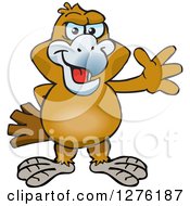 Clipart Of A Happy Wedge Tailed Eagle Waving Royalty Free Vector Illustration
