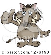Happy Warthog Holding A Thumb Up