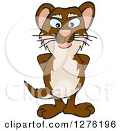 Clipart Of A Happy Weasel Standing Royalty Free Vector Illustration
