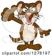Clipart Of A Happy Weasel Holding A Thumb Up Royalty Free Vector Illustration by Dennis Holmes Designs