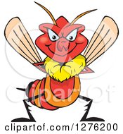 Clipart Of A Grinning Wasp Royalty Free Vector Illustration by Dennis Holmes Designs