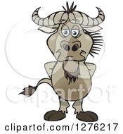 Clipart Of A Wildebeest Standing Royalty Free Vector Illustration by Dennis Holmes Designs