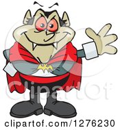Clipart Of A Happy Vampire Waving Royalty Free Vector Illustration by Dennis Holmes Designs