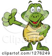 Poster, Art Print Of Happy Sea Turtle Holding A Thumb Up