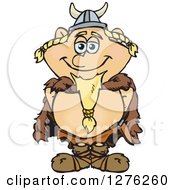 Clipart Of A Happy Blond Male Viking Royalty Free Vector Illustration