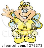 Clipart Of A Happy Tooth Fairy Waving Royalty Free Vector Illustration by Dennis Holmes Designs