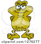 Clipart Of A Happy Toad Standing Royalty Free Vector Illustration